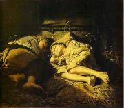 Vasily Perov Sleeping children Germany oil painting artist